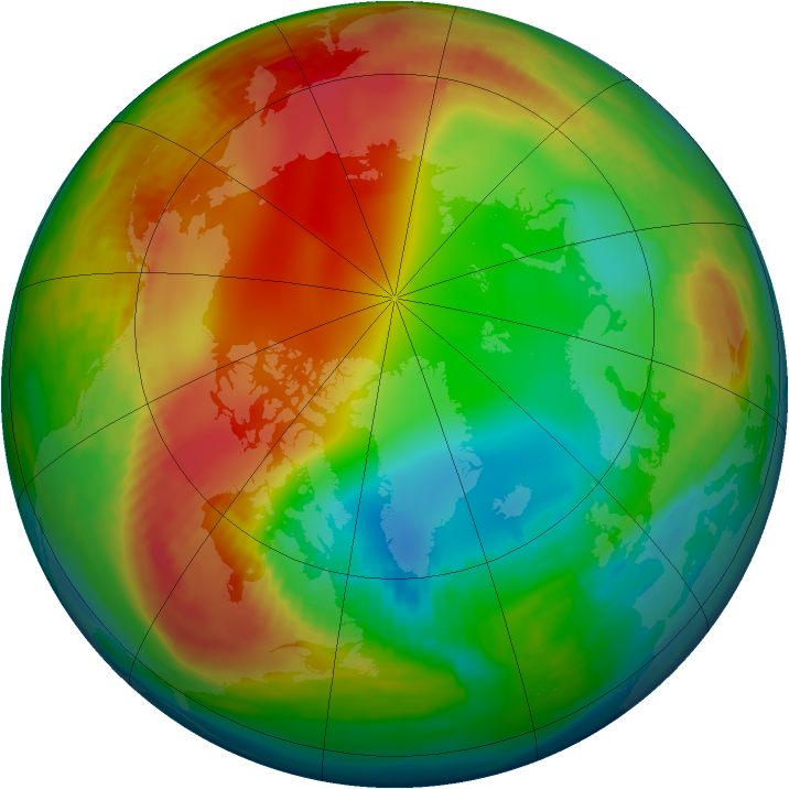 Arctic ozone map for 09 January 1982
